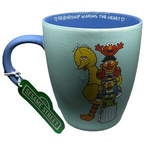 Sesame Street Coffee Mug Friendship Warms The Heart 17oz  Soft Touch Cup B86
